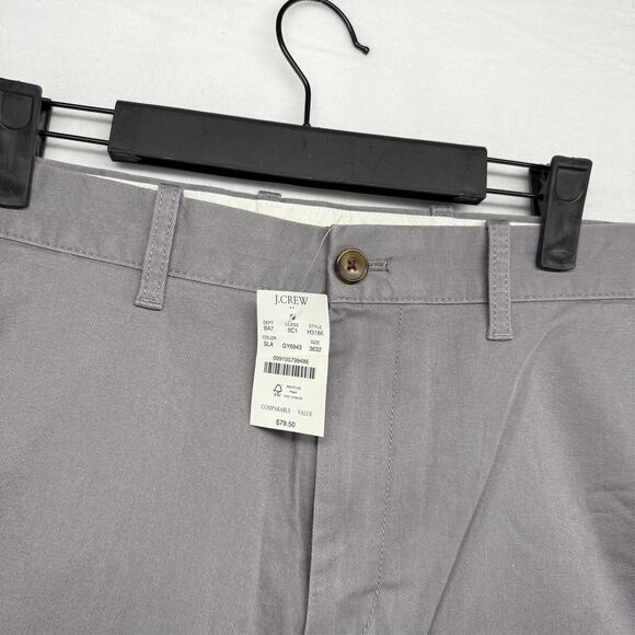J Crew Pants Men's 36x32 Gray Straight Fit Chino Khaki Pockets Preppy Office NEW - Picture 2 of 9